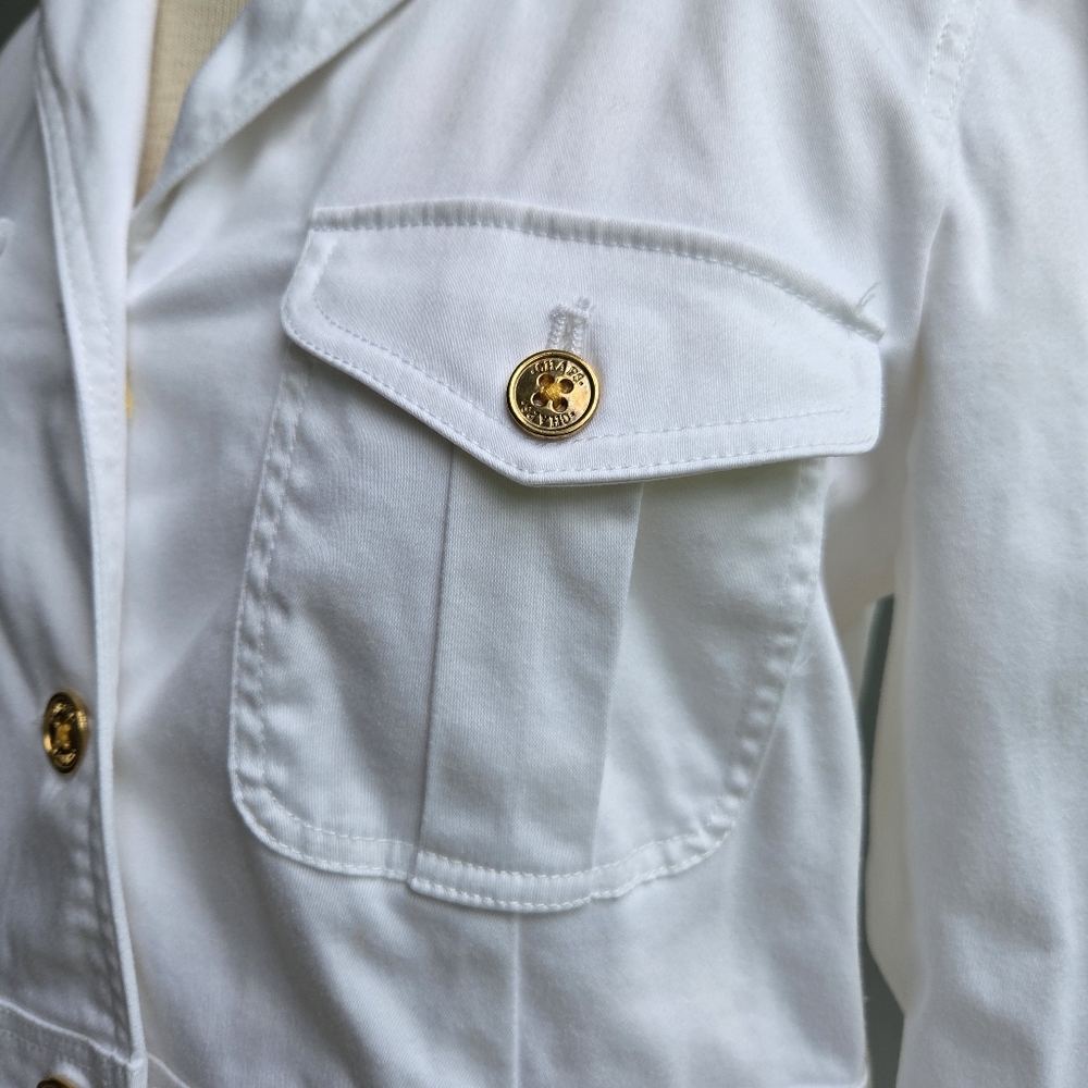 Chaps White Utility Jacket Size-L - Picture 4 of 9
